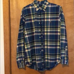 Blue Plaid Polo Ralph Lauren Casual Button Down